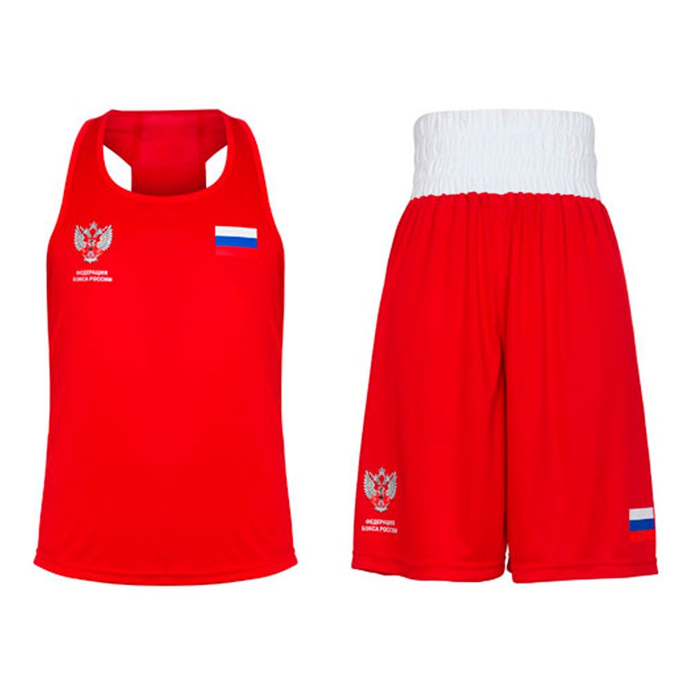  Форма боксерская красная Clinch Competition ФБР (майка боксерская, трусы боксерские)