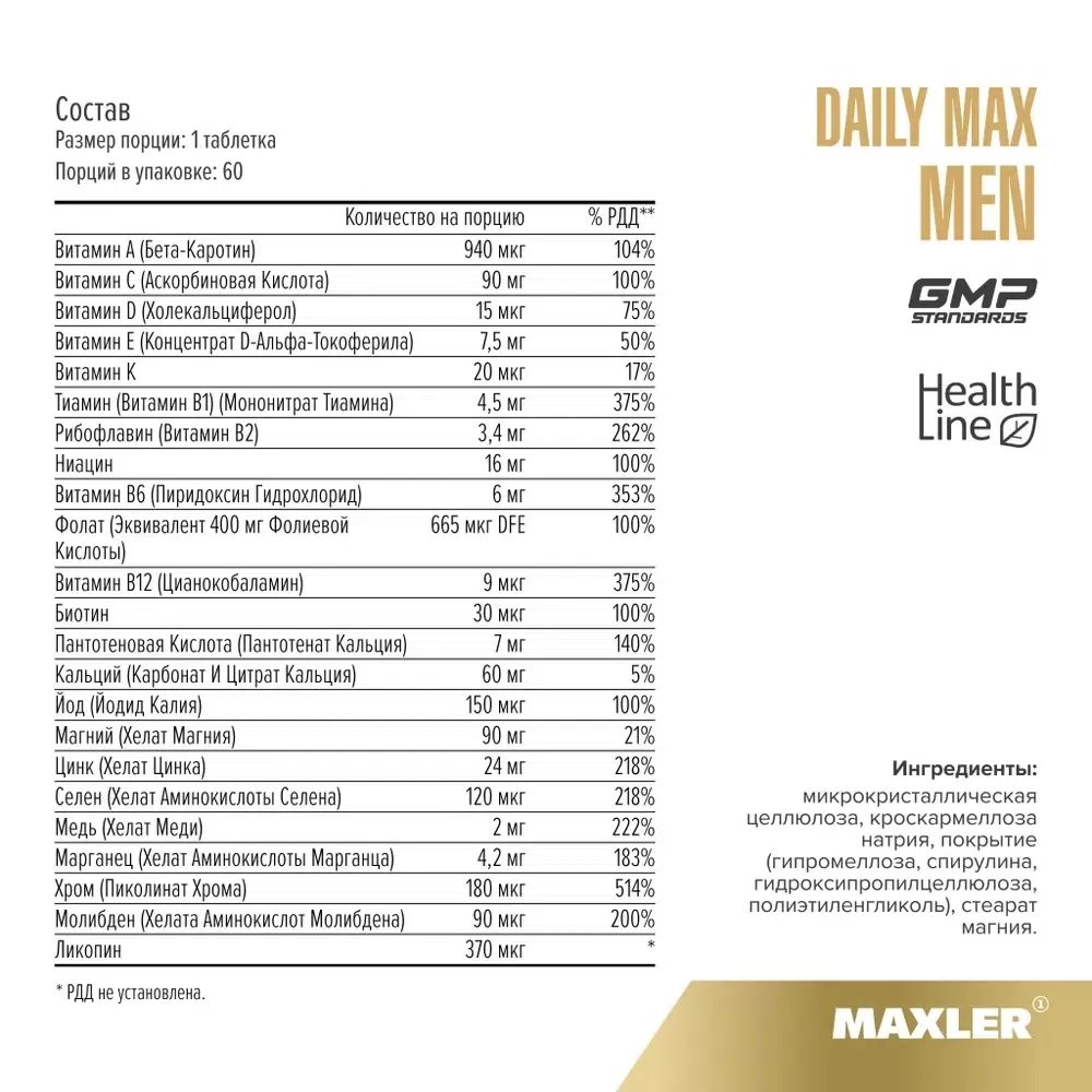 Maxler Daily Max Мen(60 таб.)