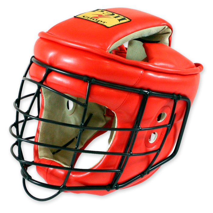 Шлем с маской для АРБ ТИТАН-2, красный Рэй Спорт