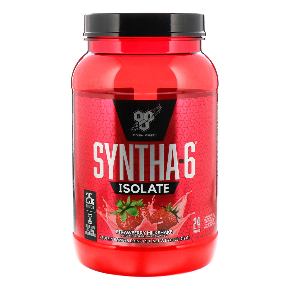 BSN Syntha 6  Isolate (912 г.) (Клубничный молочный коктейль)