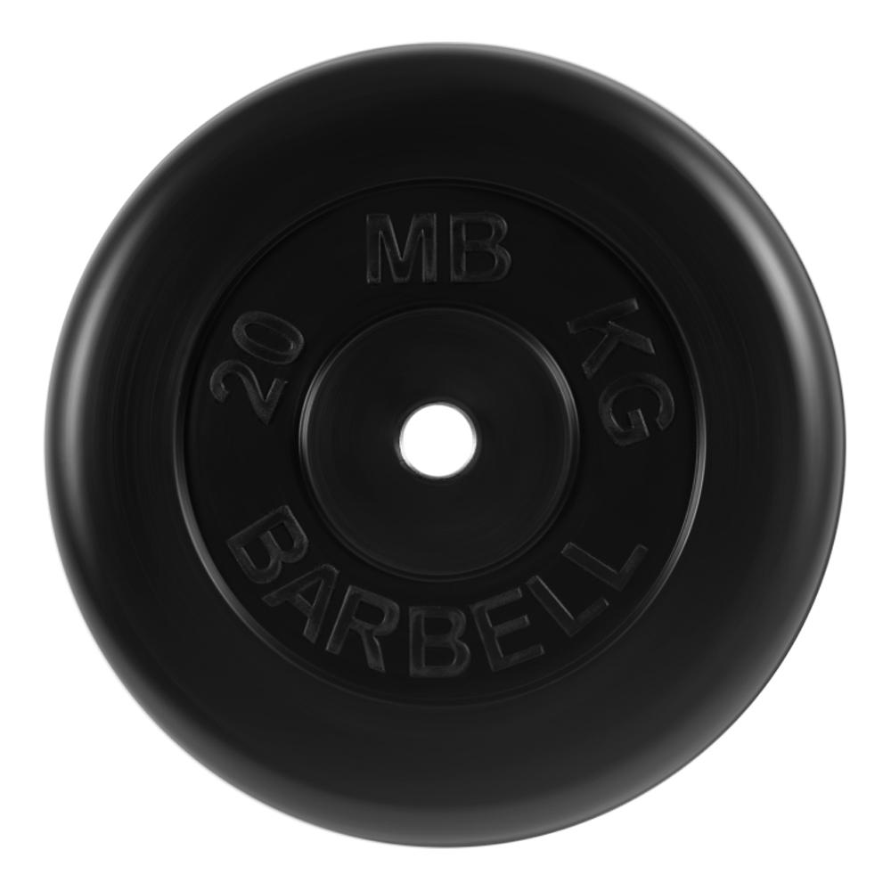 Диск черный обрезин.  D-26/20 кг Barbell