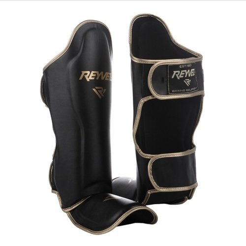 Защита голень-стопа REYVEL Муай тай черно-золотой