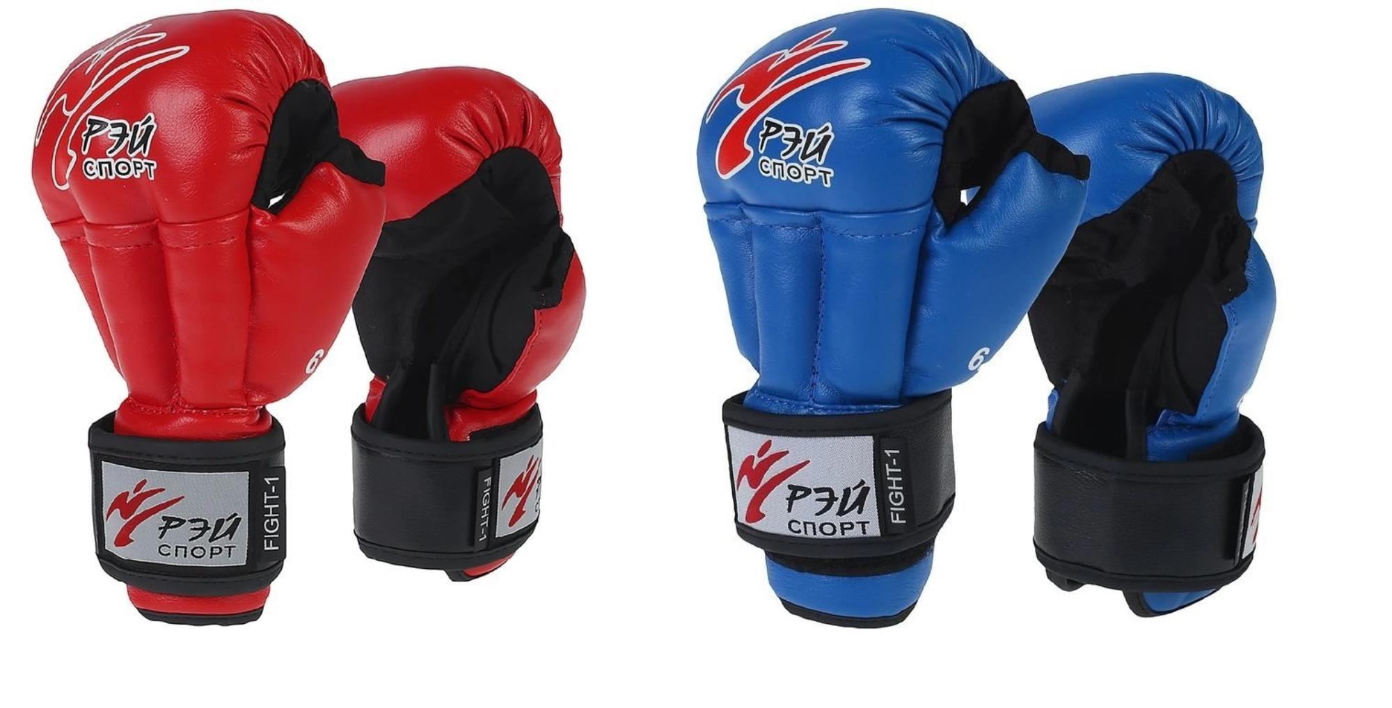 Перчатки для рукопашного боя FIGHT-1  8oz  ИСКОЖА Красный