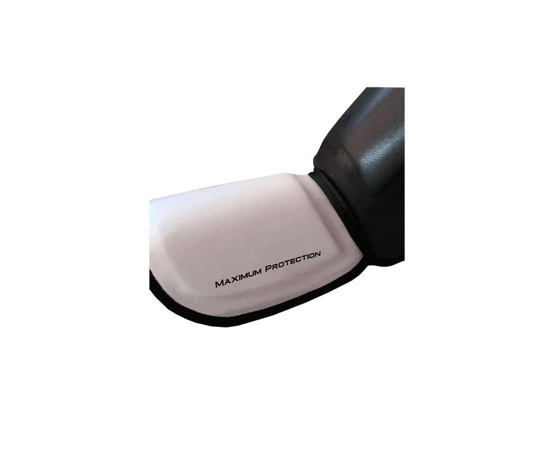 Защита голень-стопа REYVEL Муай тай черно-белая