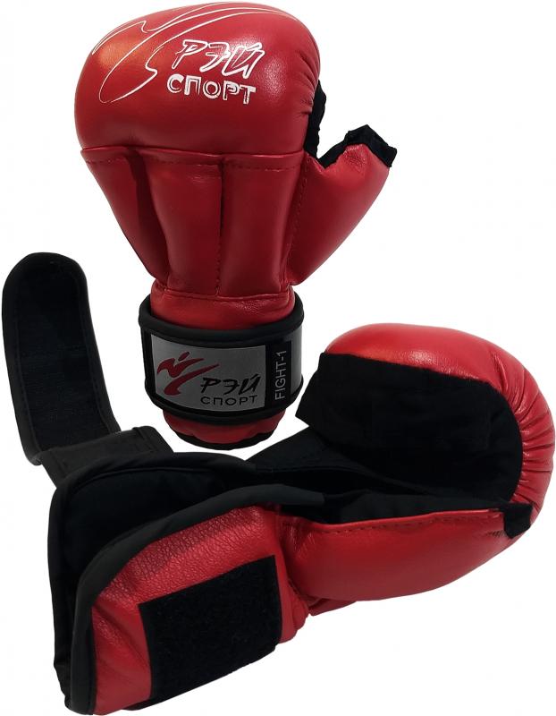 Перчатки для рукопашного боя FIGHT-1  12oz  ИСКОЖА (Красный)