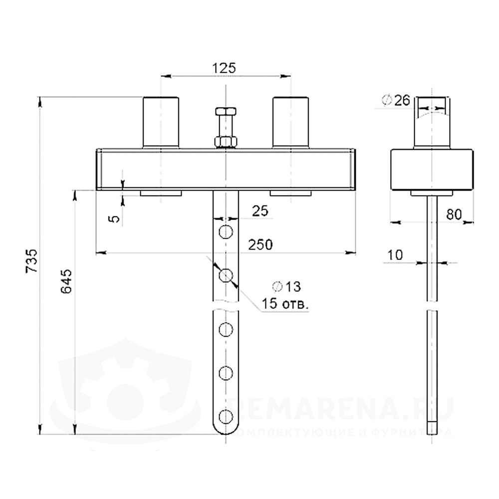 Флейта 80 кг с натяжителем