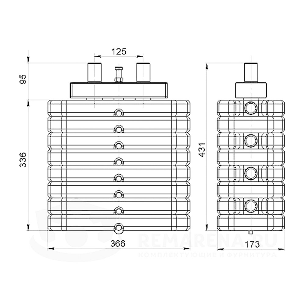 Грузоблок 50 кг с натяжителем композитный