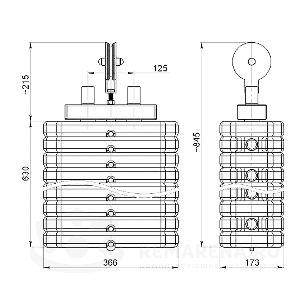 Грузоблок 80 кг с роликом композитный